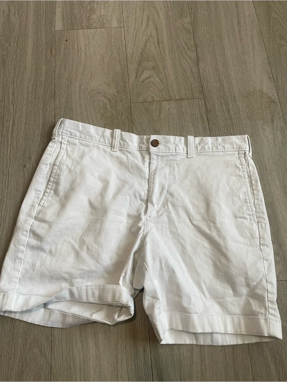 J. Crew Men's White Flat Front Cotton Shorts